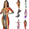 Vestido Plus Size Europeu e Americano Temu 2025 Decote V Listrado Manga Longa Justo Slim Sexy Outono e Inverno para Mulheres Cintura Alta