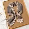 Pañuelo de Seda Estilo Francés Diadema Otoño Delgado Perezoso Vintage Pañuelo de Seda Pequeño Largo para Mujer Cinta Bufanda Decorativa Pañuelo de Cabeza Cinta