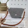 [Coleção] Bolsa de Ombro de Fio de Algodão e Corda de Algodão para Passeio de Primavera da Mamãe, Bolsa Trançada Feita à Mão, Bolsa de Imitação de Rattan, Bolsa Tote para o Dia a Dia