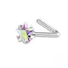 Piercing de Nariz Estrela de Cinco Pontas em Aço Inoxidável, Piercing de Nariz com Barra Única de Zircônia, Piercing de Nariz Personalizado, Barra Reta, Barra Curva, Piercing de Nariz em S, Atacado de Fábrica