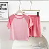 Pijama de Modal para Niños, Ropa Fresca de Seda de Hielo de Verano para Niñas, Conjunto de Ropa de Casa de Manga Corta para Niños Medianos y Grandes