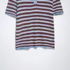 Para Comercio Exterior Europeo y Americano Transfronterizo Ropa de Mujer Aliexpress Más Vendida Verano Casual Versátil Manga Corta Rayas Tejido Camisa