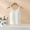 Camisola para Mujer 2025 Nueva Primavera y Verano Ajustada con Sujetador Interno Acolchado Todo en Uno Ropa Exterior Sin Mangas para Fondo Blanco