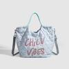 2026 Bolso de Hombro Cruzado de Gran Capacidad para Estudiantes y Viajes Cotidianos Estilo Coreano Nicho Bordado de Letras Bolso de Mano Bolso Tote para Mujeres