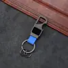 Llavero de cuero transfronterizo, abridor de botellas multifuncional, llavero creativo para coche para hombre, colgante de metal con letras láser