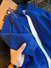 Sudadera con capucha de punto con patrón de escamas de dragón Klein azul americano para hombre, Otoño, Corte limpio, Cuello alto, Chaqueta de béisbol, Ropa exterior