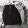 Chaqueta con capucha holgada de color liso para hombre, informal, gruesa, con forro polar, con cremallera, para otoño/invierno 2024, talla grande