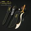Anime Fengyun periférico dragão sagrado espada de dois polos sombra real faca silenciosa capa de couro modelo de metal brinquedo 22cm