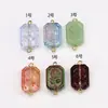 Vidrio Doble Cara Tallado Imitación Jade Retro Vidrio Amuleto de la Fortuna Pieza Cuadrada con Agujero Recto Pulsera Perla Accesorio Colgante Pequeño Materiales
