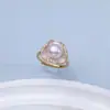 Anillo de Perla de Agua Dulce Natural para Mujer, Diseño de Lujo Ligero con Microincrustaciones, Sensación de Alta Gama, Joyería Ajustable, Venta al por Mayor