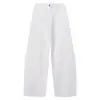 Jeans Blancos Bordados Estilo Americano con Forma de Cimitarra para Hombres y Mujeres, Diseño High Street para Todas las Estaciones, Pantalones Anchos Rectos Holgados de Nicho
