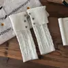 Calcetines de felpa abotonados con puño para otoño e invierno, calcetines gruesos de punto trenzado retro cálidos en capas para la pantorrilla, calcetines reductores y versátiles
