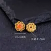 Ágata Rojo del Sur Hielo-Rojo Natural Accesorios para Pulseras Collares DIY Cuentas Espaciadoras S92 Plata Pura Chapada en Oro Cara de Anillo de Ágata Rojo Sol Dorado
