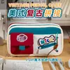 Nuevo Estuche de Lápices de Empalme Retro Americano con Cordón de Alto Valor Nicho No Chocante Gran Capacidad Estuche de Lápices Caja de Papelería para Estudiantes
