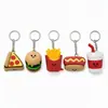 Nuevo llavero de comida impreso en 3D transfronterizo juguete antiestrés: Llavero colgante de papas fritas, pizza, hot dog