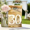Tarjetas Personalizadas de Número de Mesa para Bodas Estilo INS Transfronterizo Acrílico Decoración Moderna de Mesa de Comedor Boda Compromiso Pantalla de Espejo Dorado