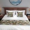 Flores creativas transfronterizas Toalla de pie de cama japonesa Bandera de cama Invitado de hotel En stock Salida de fábrica