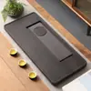 Bandeja de Chá de Alta Qualidade Peça Inteira Doméstica Madeira Maciça Drenagem Chá Kung Fu Mar Sala de Estar Simples Escritório Pequena Mesa de Chá Seco