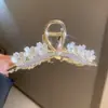 Grampo de Cabelo Rosa Artístico Retrô Primavera 2025 Metal Galvanizado Estilo Chinês Clipe de Tubarão Acessório de Cabelo Yiwu