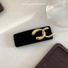 Presilha de Cabelo Arco do Triunfo BB Clip Veludo Francês Transfronteiriço Preto Dourado Retro Pequena Fragrância Adorno de Cabelo para Banquete Acessórios de Cabelo para Mulheres