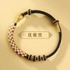 Cuerda de mano diy femenina masculina tejida a mano cuerda roja pulsera flor de durazno usable oro cuentas de la suerte niños semiacabado novias
