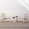 Mesa y Sillas de Ratán Nórdicas para Exteriores Sala de Estar Terraza Mesa de Comedor Sillón Individual para Exteriores Patio de Villa Mesa Larga