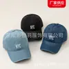 Nueva Gorra de Béisbol Lavada de Mezclilla Bordada de NYC Moda Femenina Retro Visera Curva Gorra de Pico Sombrero de Sol para Exteriores para Hombre