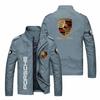Nueva chaqueta europea y americana para hombre de comercio exterior con estampado de logo de coche, informal, holgada, deportiva, cárdigan transfronterizo con logo de coche, color liso, ropa para hombre