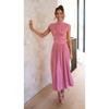 2024 Europa y Estados Unidos comercio exterior moda dulce calle verano cuello vertical color Macaron cintura vestido largo