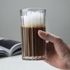 Taza de Vidrio Rayado para Hogar Estilo Ins Café Estilo Americano Latte Café Helado Extracción en Frío Moca Clásico Retro