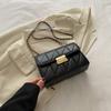 Bolsa Feminina Feminina com Corrente Texturizada Texturizada 2024 Primavera e Verão All-match Ins Bolsa Transversal de Ombro Estilo Coreano Pequena Bolsa Quadrada