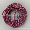 Corda Redonda Poliéster Fio Central Colorida com Padrão de Pontos de 5mm de Espessura, Resistente ao Desgaste Miu Rope para DIY Tecelagem Manual, Pingente, Cinto, Cordão de Chapéu, Cordão