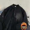 Chaqueta de béisbol acolchada cálida para trabajo, estilo americano para hombre, chaqueta de algodón engrosada con cuello alto, chaqueta