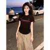 2026 Nuevo Estilo Puro Deseo Chica Caliente Estilo Verano Casual Único Nicho Cuello Redondo Camiseta Corta Mujer Corte Delgado Versátil Top