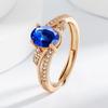 Anillo Tesoro Multicolor Ovalado de Granate de Lujo Ligero para Venta en Vivo Anillo Abierto de Dedo Todo Fósforo de Gama Alta para Mujer Anillo de Dedo de Comida