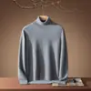 Suéter 100% cachemir de bebé para hombre, cuello alto, prenda interior, casual de negocios, tejido de punto suelto, capa base