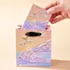Caja de Joyería Pintura al Óleo 3D Rosa en Stock, Caja para Pendientes y Anillos, Caja de Almacenamiento para Collares, Caja de Empaque para Joyería con Tapa abatible