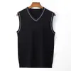 Chaleco de punto de lana con cuello en V transfronterizo para hombre, camiseta sin mangas de lana, suéter de punto sin mangas casual de negocios, chaleco