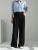 Pantalones Anchen Negros Sueltos de Cintura Alta Pierna Ancha 2026 Otoño para Mujer Verano Ropa de Trabajo Pantalones de Traje Caídos Nuevo Estilo de Verano