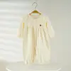 Body de Manga Larga Jacquard con Broches para Bebé Recién Nacido Ropa de Bebé Pijama Romper para Niña Recién Nacida