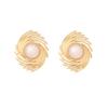 [Ice Meng] aretes geométricos irregulares temperamento aretes de perlas moda acero inoxidable aretes en forma de C E538