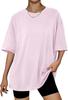 Camiseta de Comercio Exterior Transfronterizo de Amazon para Mujer Verano 2026 Nuevo Estilo Color Sólido Holgado Casual Cuello Redondo Manga Corta Talla Grande Top