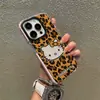 Funda de teléfono transparente con estampado de leopardo y gato KT para iPhone 17, funda protectora estilo chica caliente europea y americana, funda suave de TPU de cobertura total para Apple 15p