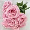 Rosa Anna de 9 cabeças transfronteiriça para casamento e decoração de casa, arranjo de flores de rosa para auditórios e ambientes de hotel, flores artificiais para design DIY