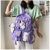 Mochila Escolar Personalizada para Aluno de Inverno Ensino Fundamental Estilo Harajuku Mochila para Escola Lazer ao Ar Livre Mochila de Grande Capacidade Estilo Campus