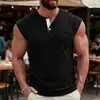 2026 Europeu e Americano transfronteiriço comércio exterior verão masculino novo casual com botões bolso manga curta sem mangas gola redonda colete