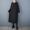 Tiro real Estilo oscuro de nicho vestido básico minimalista ropa interior de otoño e invierno vestido largo negro de tubo recto super adelgazante