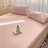 Sábana Bajera Ajustable de Algodón Lavado de Color Sólido Pieza Única Dormitorio de Estudiantes Individual Cubrecama Individual Grueso Protector de Colchón Simmons