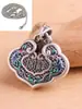 Collar azul de plata de ley 999 para mujer, vintage, plata pura, cierre de seguridad, cierre de plata para bebé, colgante de cierre de longevidad para adulto, cadena para suéter