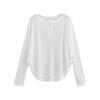 2024 Xia Xin Chicas Picantes Europeas y Americanas Danza Jazz Blusa Holgada Camiseta de Manga Larga Chicas Picantes Cuello Redondo Botón Top Base